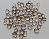 8.5-12mm Ametrine Rose Cut Cabochons, Ametrine Free Form Shape Faceted