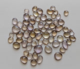 8.5-12mm Ametrine Rose Cut Cabochons, Ametrine Free Form Shape Faceted