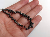 2.5x3mm-3x5mm Black Faceted Diamond Drop Beads (5Pcs To 10Pcs Options)