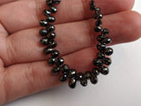 2.5x3mm-3x5mm Black Faceted Diamond Drop Beads (5Pcs To 10Pcs Options)