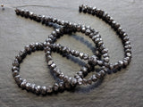 3.5-5mm Raw Black Diamond Uncut Beads Necklace (4IN To 16IN Options)