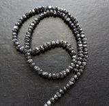 3.5-5mm Raw Black Diamond Uncut Beads Necklace (4IN To 16IN Options)