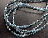 3-5mm Raw Blue Diamond Beads Uncut Diamond Necklace (4IN To 16IN Options)