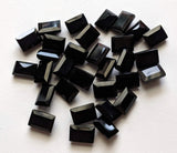 8x12mm Black Onyx, Emerald Cut Black Onyx Cutstones, Natural Black Onyx