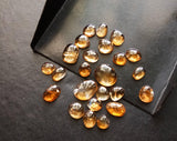 6-11mm Citrine Cabochons, Natural Plain Free Form Shape Citrine Flat Back