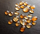 6-11mm Citrine Cabochons, Natural Plain Free Form Shape Citrine Flat Back