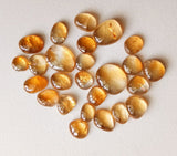 6-11mm Citrine Cabochons, Natural Plain Free Form Shape Citrine Flat Back