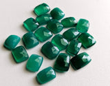 9.5x12mm - 11x15.5mm Green Onyx, Fancy Emerald Cut Green Onyx Cutstones