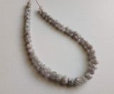 3-4mm Raw White Diamond Uncut Raw Beads Necklace (2.5IN To 5IN Options)