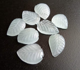 13-16mm Aquamarine Cabochons, Natural Hand Carved Leaf Shape Cabochons