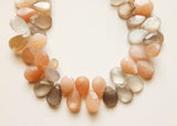 9x12 mm-9x14 mm Multi Moonstone Faceted Pear Beads, Natural Multi Moonstone
