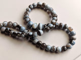 9-11 mm Boulder Opal Plain Rondelle Beads, Natural Blue Boulder Opal Plain Beads