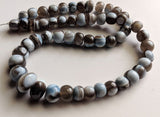 9-11 mm Boulder Opal Plain Rondelle Beads, Natural Blue Boulder Opal Plain Beads