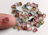 3-4.5mm Multi Tourmaline Plain Square, 5 Pcs Natural Bio Tourmaline Plain Square