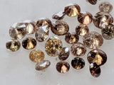 1.5-2.3mm Cognac Round Brilliant Cut Melee Diamonds For Jewelry (5Pcs To 10Pcs)
