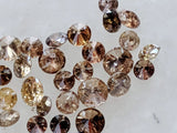 1.5-2.3mm Cognac Round Brilliant Cut Melee Diamonds For Jewelry (5Pcs To 10Pcs)