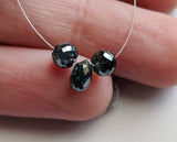 2.20 Cts Blue Diamonds, 1 Pc Blue Diamond Drop, 2 Pcs Blue Diamond Beads, 3 Pcs