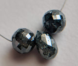 2.20 Cts Blue Diamonds, 1 Pc Blue Diamond Drop, 2 Pcs Blue Diamond Beads, 3 Pcs