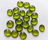 12-13mm Hydro Quartz Rose Cut Cabochons Green Hydro Quartz Peridot