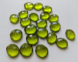 12-13mm Hydro Quartz Rose Cut Cabochons Green Hydro Quartz Peridot