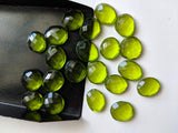 12-13mm Hydro Quartz Rose Cut Cabochons Green Hydro Quartz Peridot