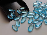 11x20mm Hydro Quartz Oval Faceted Cabochons Blue Topaz Colored Hydro