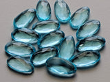11x20mm Hydro Quartz Oval Faceted Cabochons Blue Topaz Colored Hydro