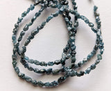 3-5mm Raw Blue Diamond Beads Uncut Diamond Necklace (4IN To 16IN Options)