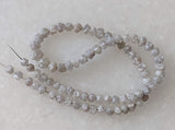 3.5-5.5mm Raw White Grey Uncut Diamond Beads for Jewelry (2.5IN To 10IN Options)