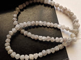 3.5-5.5mm Raw White Grey Uncut Diamond Beads for Jewelry (2.5IN To 10IN Options)