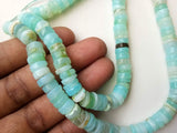 7mm Blue Opal Beads, Blue Opal Plain Spacer Beads, Opal Tyre, Blue Opal Necklace