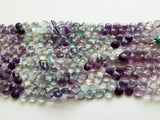 7 mm Multi Fluorite Faceted Heart Beads, Fluorite Beads, Faceted Heart Briolette