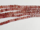 6.5-8 mm Strawberry Quartz Faceted Box, Strawberry Quartz Faceted Cube Beads