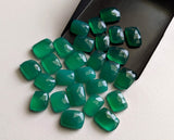 9.5x12mm - 11x15.5mm Green Onyx, Fancy Emerald Cut Green Onyx Cutstones