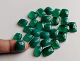 9.5x12mm - 11x15.5mm Green Onyx, Fancy Emerald Cut Green Onyx Cutstones