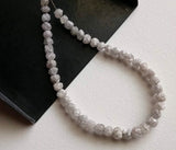 3-4mm Raw White Diamond Uncut Raw Beads Necklace (2.5IN To 5IN Options)