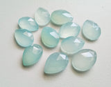 10x14mm Blue Chalcedony Pear, Blue Chalcedony Faceted Pear, Loose 5 Pcs