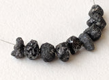 3.5mm - 5.5mm Black Rough Diamond Bead Jewelry (4Pcs To 25Pcs Option)