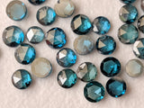 Blue Rose Cut Diamond, BESTSELLER 1.8-2 mm, Round Flat Back Cabochon