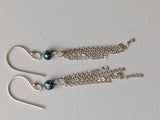 3.8mm Blue Diamond Hook Earrings Blue Faceted Round Ball Diamond Earrings