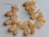 8x14 mm-10x16 mm Peach Moonstone Faceted Pear Beads, Peach Moonstone Beads
