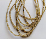 1-2mm Raw Yellow Diamond Uncut Beads for Jewelry (3.5IN To 14IN Options)