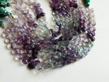 7 mm Multi Fluorite Faceted Heart Beads, Fluorite Beads, Faceted Heart Briolette