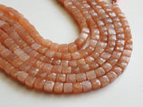 7-7.5 mm Peach Moonstone Faceted Box Beads, Peach Moonstone Beads, Moonstone