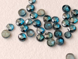 Blue Rose Cut Diamond, BESTSELLER 1.8-2 mm, Round Flat Back Cabochon