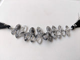 6x9 mm-9x28 mm Rutile Quartz Marquise Beads, Rutile Faceted Marquise, Black