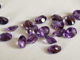 5x7mm African Amethyst Oval Cut Stone Lot, Natural Pointed Back Faceted 10Pcs