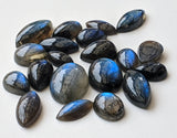 12-18mm Labradorite Plain Cabochons, Natural Mix Shape Labradorite Flat Back