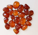 13-18mm Orange Color Chalcedony Cabochons, Faceted Free Form Shape Chalcedony