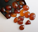13-18mm Orange Color Chalcedony Cabochons, Faceted Free Form Shape Chalcedony